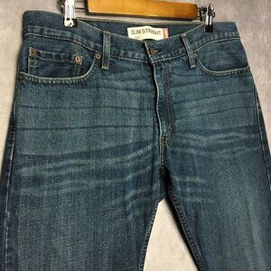 Levis Men 514 Slim Straight Fit Blue Jeans size 34x30 Cotton Denim Pants Zip Fly